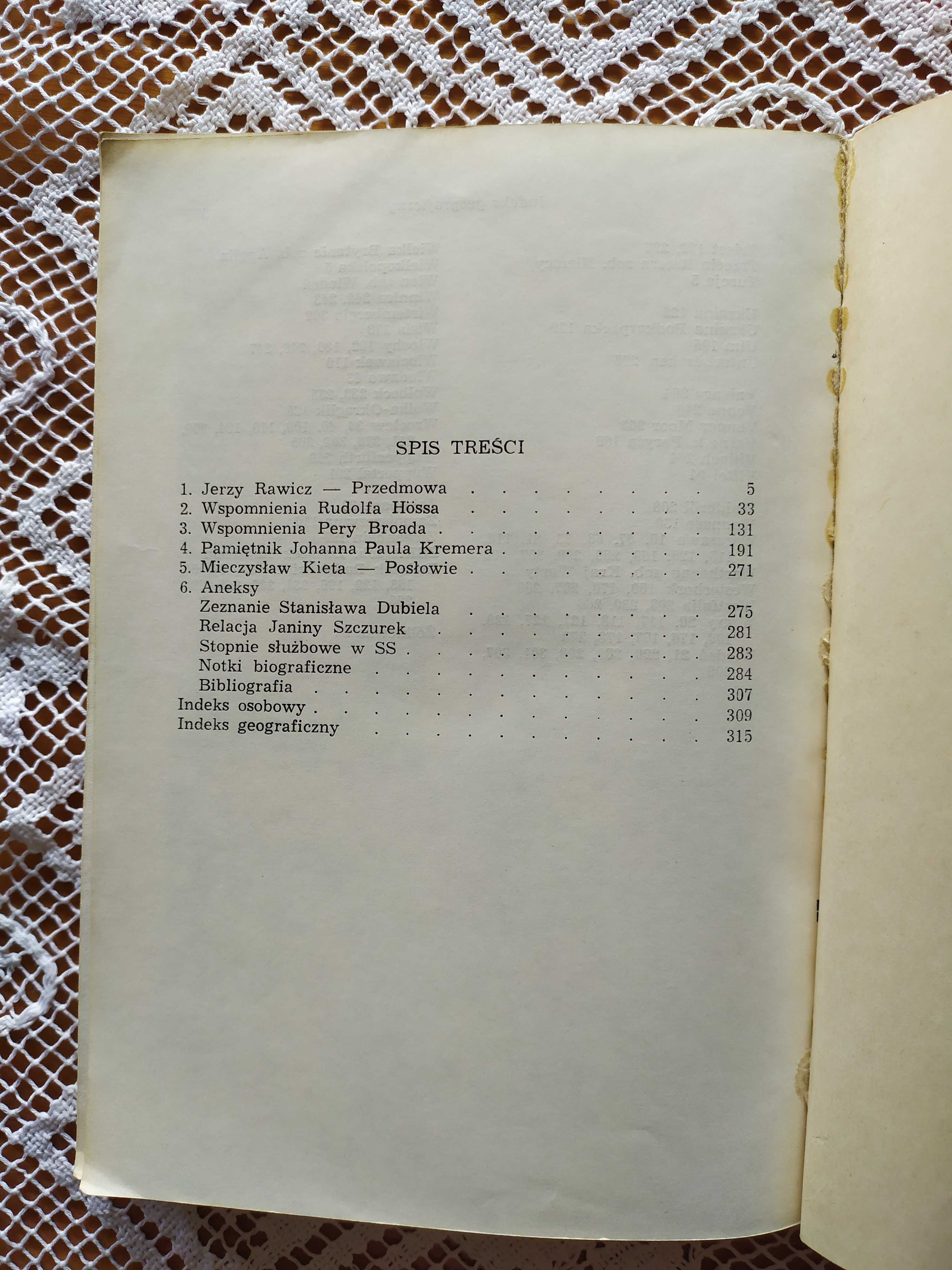 Oświęcim w oczach SS, Pery Broad, Rudolf Hoss ,Johann Paul Kremer