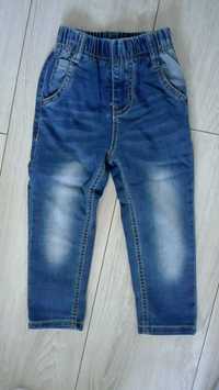 Eleganckie spodnie dżinsy elastyczne kieszenie 86/92