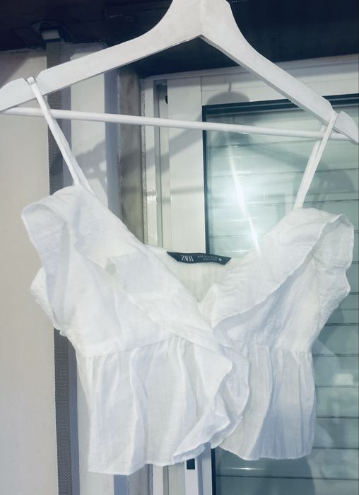Top branco Zara, tamanho S