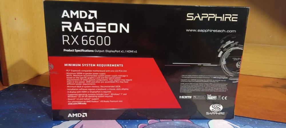 Sapphire RX 6600 Pulse 8GB – jak nowa, 100% sprawna, z pudełkiem