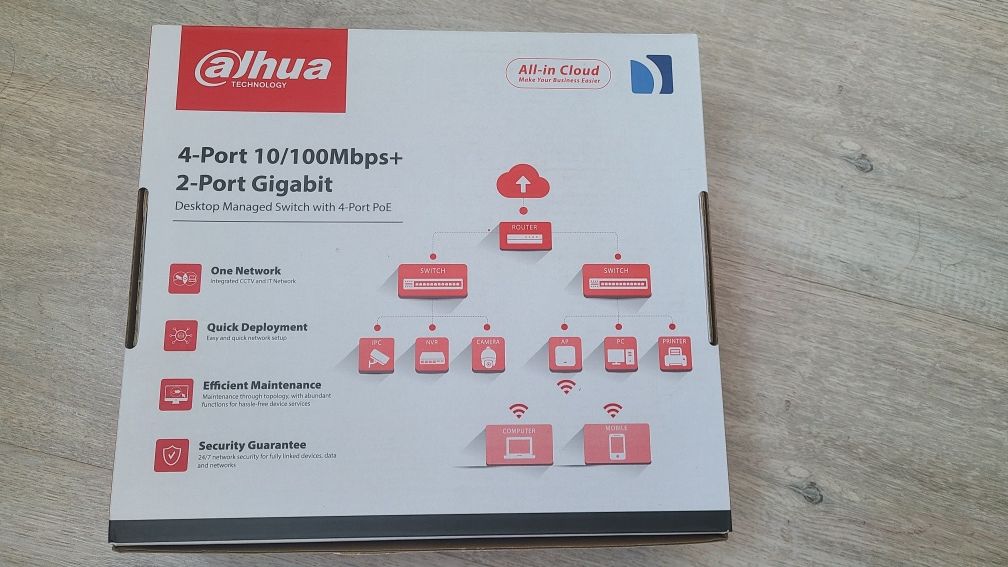 Dahua DH-CS4006-4ET-60 PoE Комутатор 4 порти керований