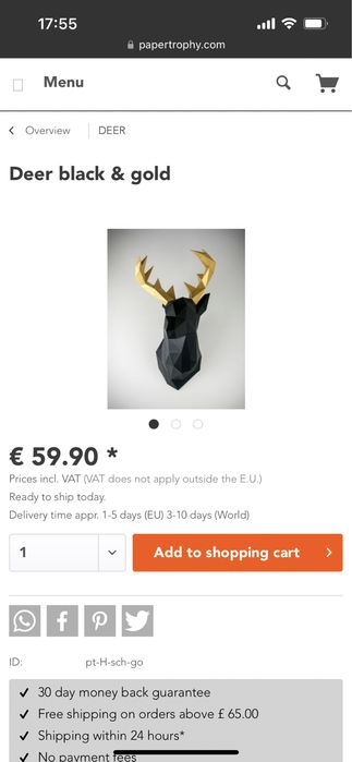 Papertrophy -dekoracja 3D na sciane