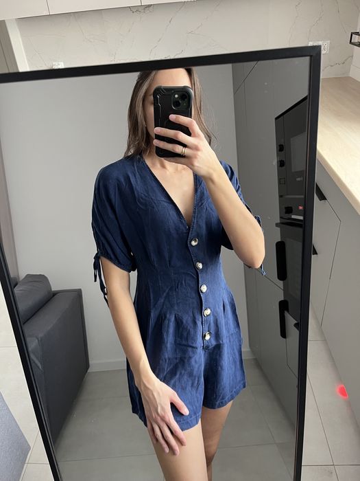 Granatowy kombinezon zara
