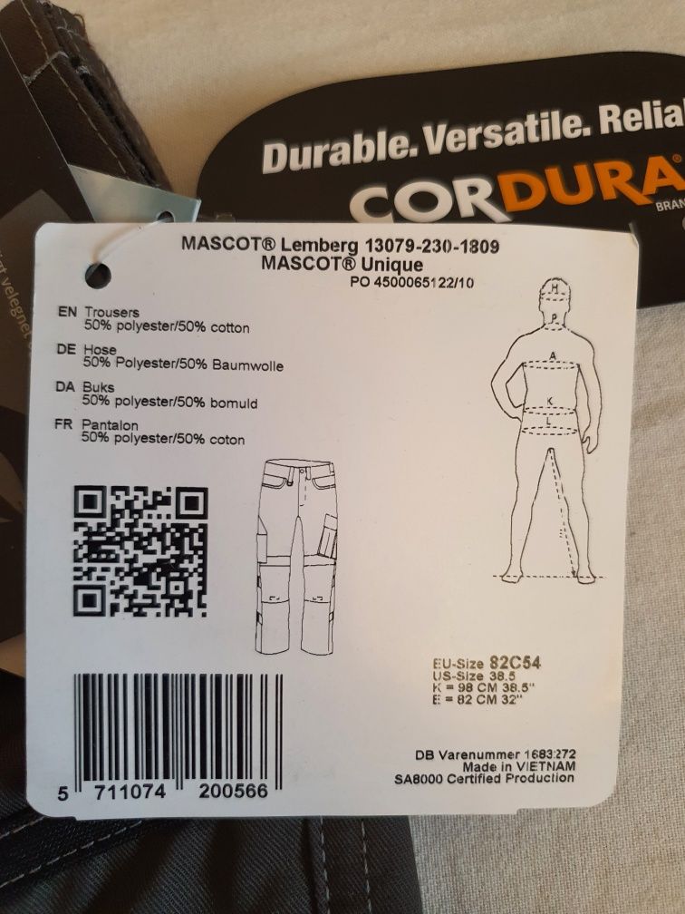 Mascot Spodnie z kieszeniami na kolanach  Rozm EU54