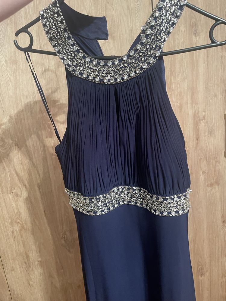 Granatowa długa sukienka JS Boutique M 38 maxi
