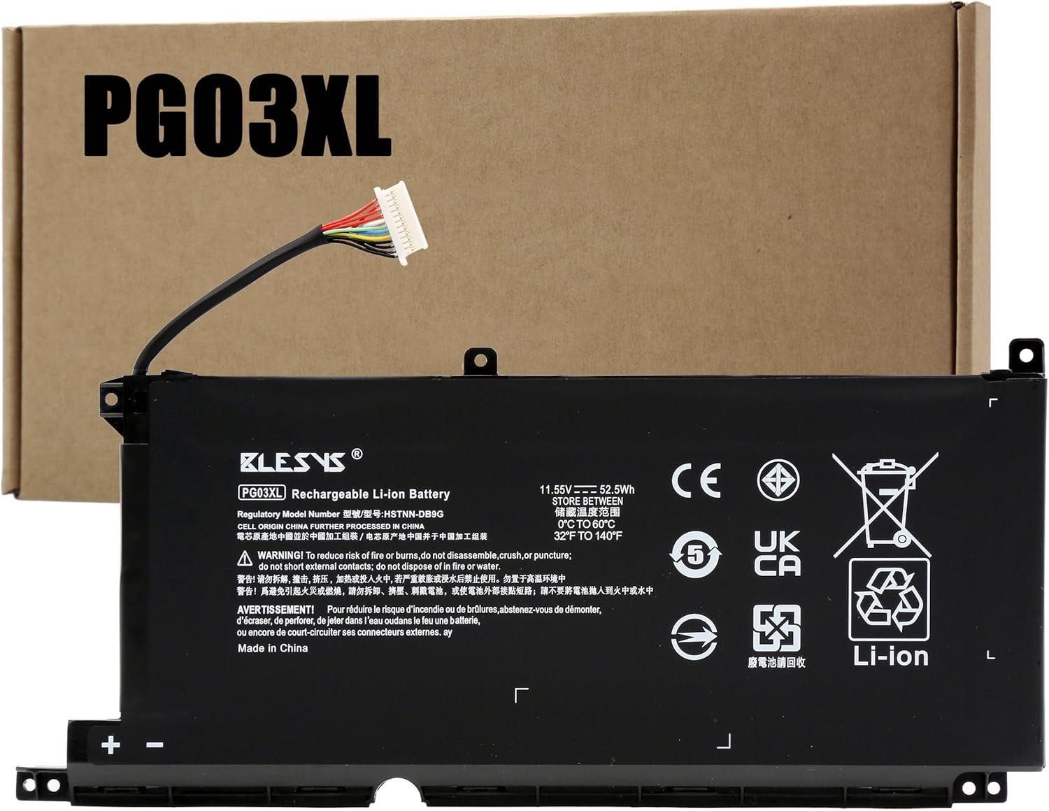 Nowa Bateria PG03XL - HP Pavilion 15-DH 15-EC 15-DK 16-A 11,55V 52,5Wh