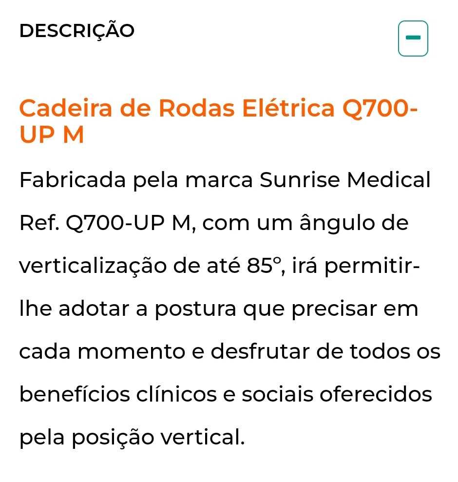 Cadeira de rodas elétrica Q700 up