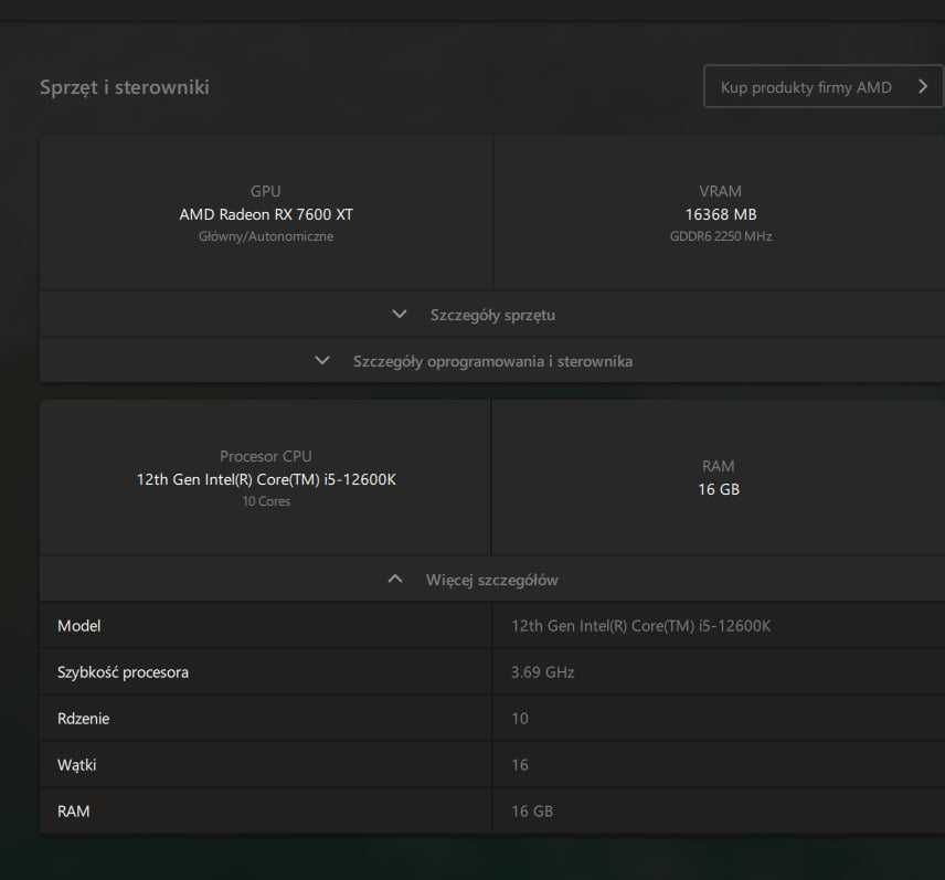 Na Sprzedaż Komputer i5 ddr5 Rx-16gb ssd 16gb wifi Gwarancja 2026/06