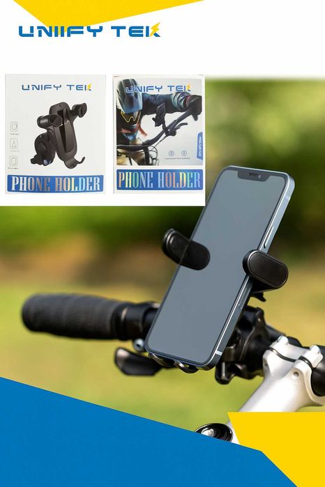 Uchwyt na telefon rowerowy / motocyklowy, na kierownicę, regulowany