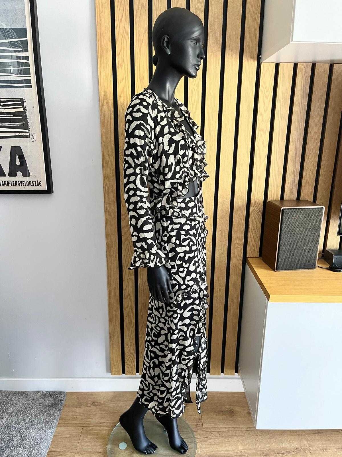 ZARA Sukienka midi w zwięrzęcy deseń r.XS ref. 0387/158