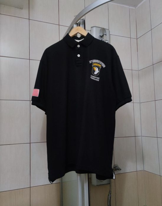 Bluzka koszulka letnia polo XXXL Usa airborne military męska czarna sz