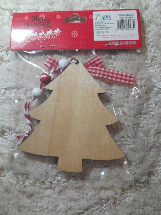Nowa ozdoba Świąteczna zawieszka Choinka Drewniana