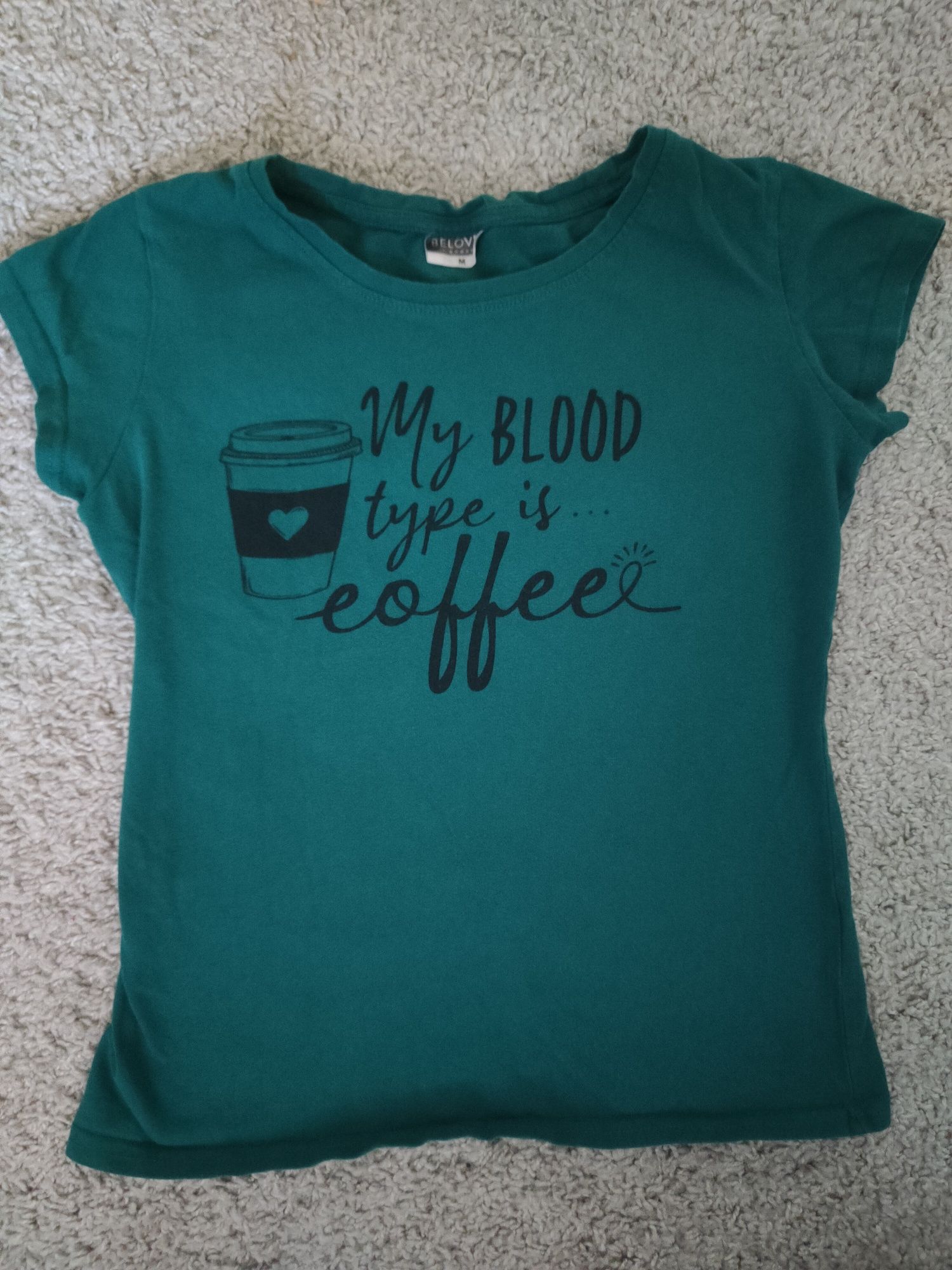 Butelkowa zieleń bluzka tshirt coffee pepco M na co dzien