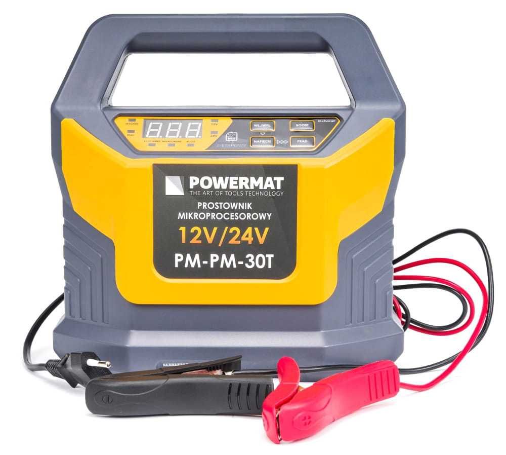 POWERMAT Prostownik Mikroprocesorowy Akumulatorowy 12v 24v PM-PM-30T