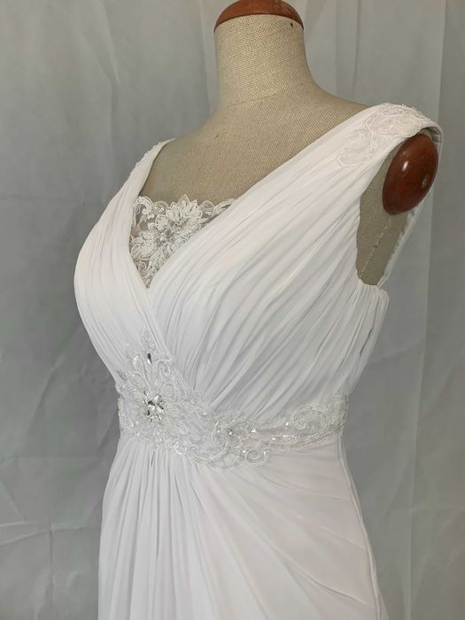 Prosta nowa suknia ślubna 40/42 L/XL Empire gorset cywilny poprawiny