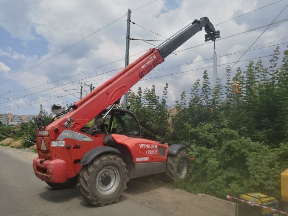 Wynajem Manitou ładowarki teleskopowe śląsk opolskie. Kosz, wyciągarka