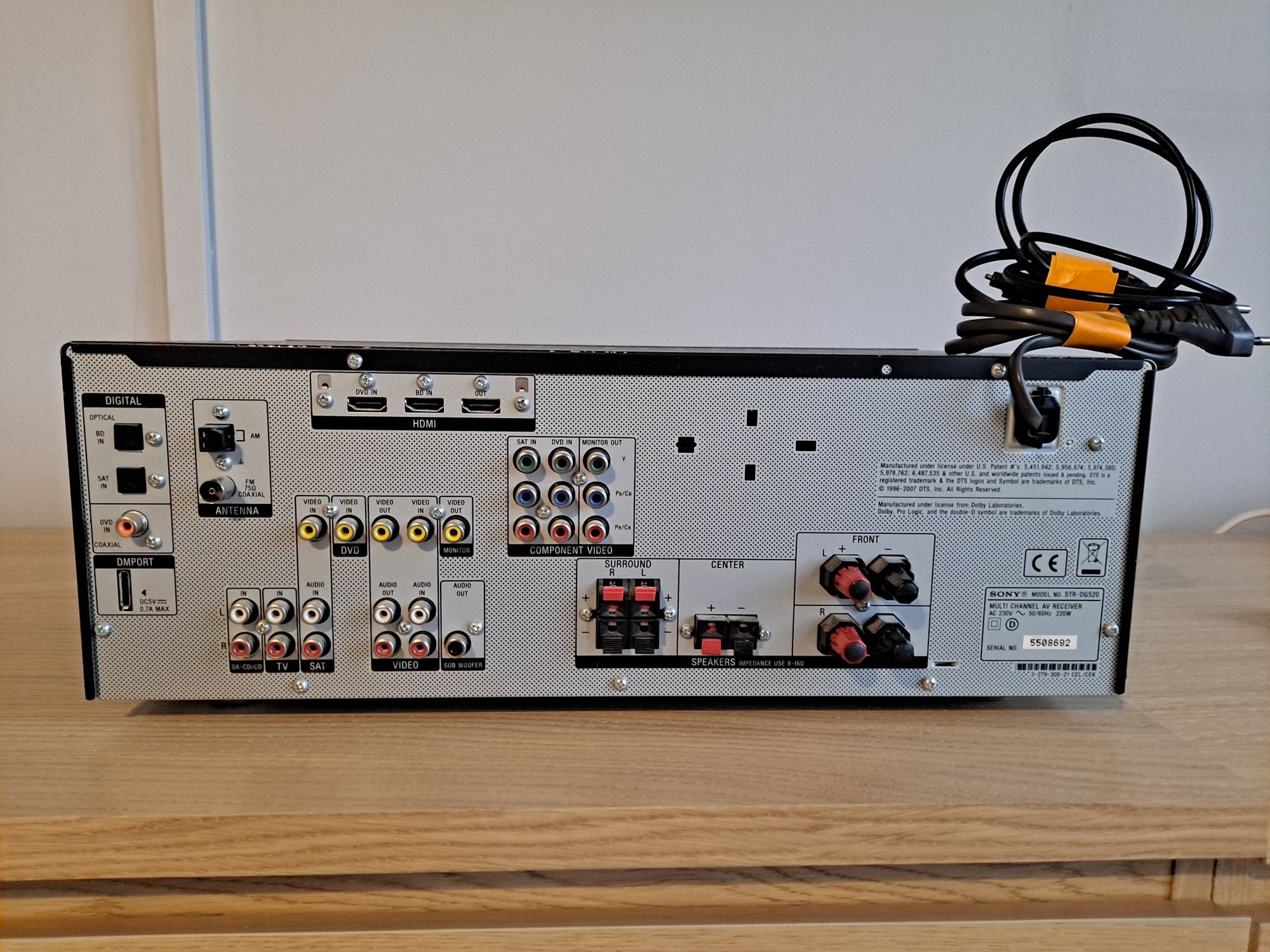 Kolumny kina domowego Lotus Tonsil + amplituner Sony STR DG520