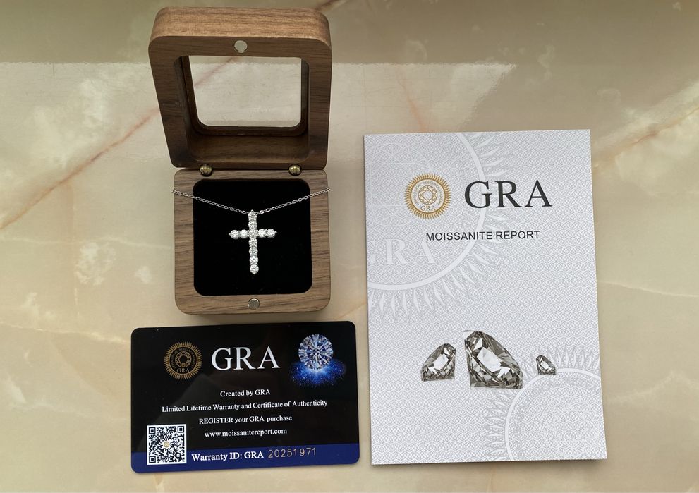 Кулон хрест муасаніт 1,1ct муассанит крест подвеска