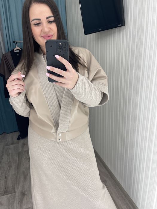 Женское платье ангора+кардиган 50-64 батал Жіночий костюм батал теплий