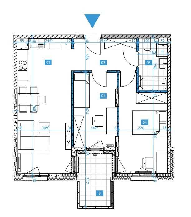 Os. Botaników - 59,84 m2, 3-pok., D3