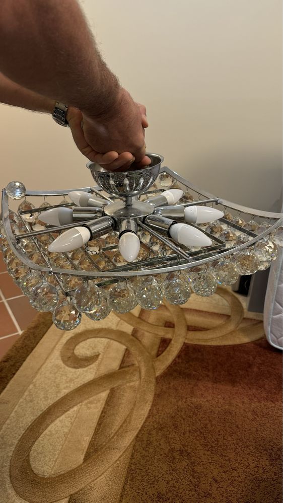 Candeeiro de tecto de cristal