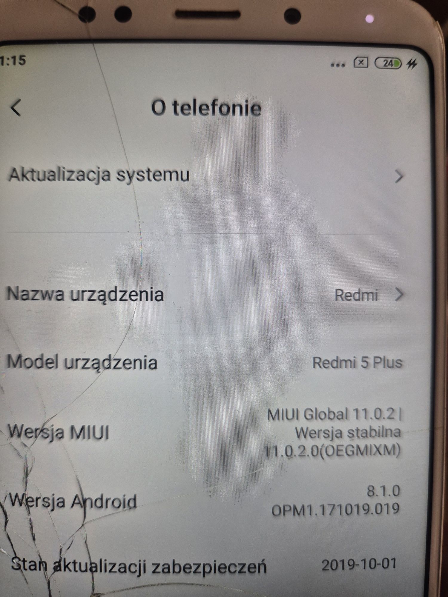 Wyświetlacz z ramką do Redmi 5 plus.