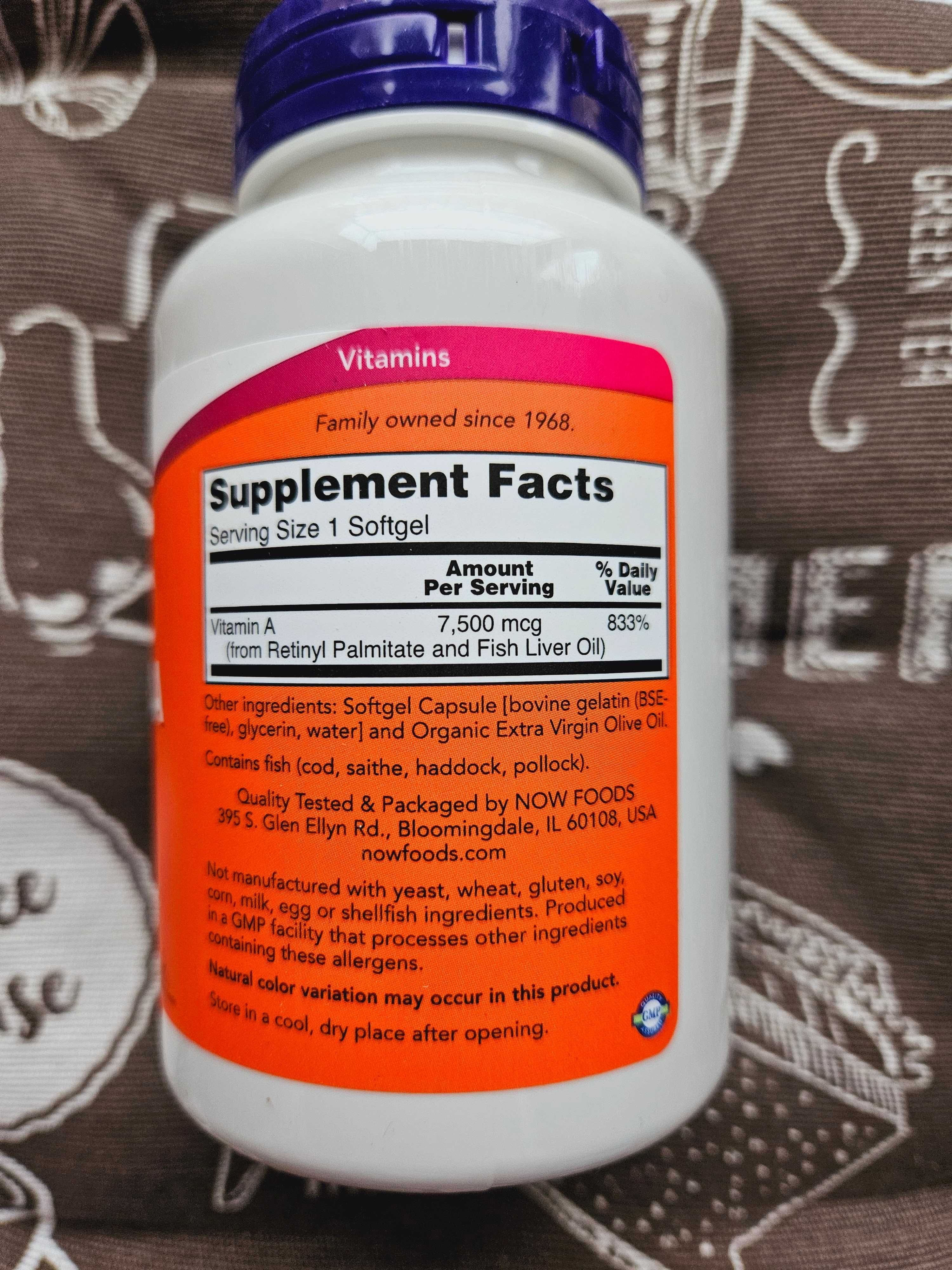 Now foods Витами А і Д вітамін Vitamin A 10000 25000 вітаміни для очей
