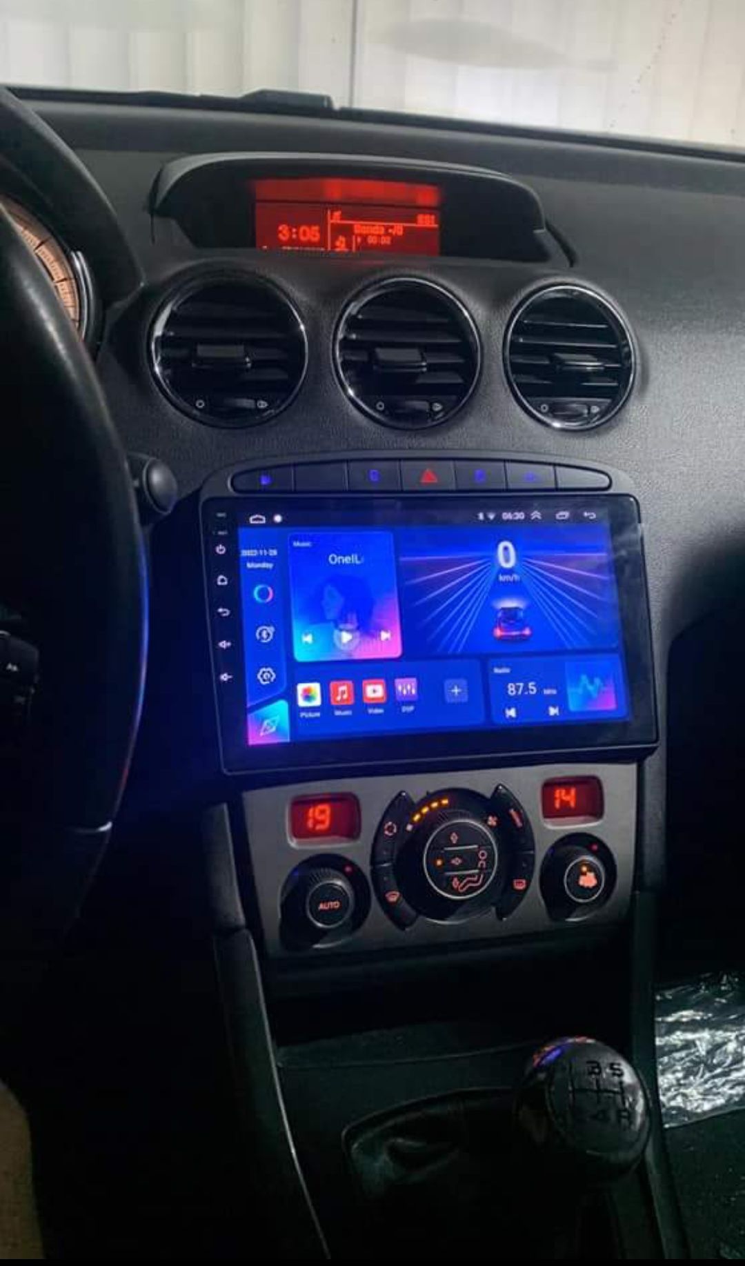 Rádio Android 12 com GPS Peugeot 308/408 (Novo)