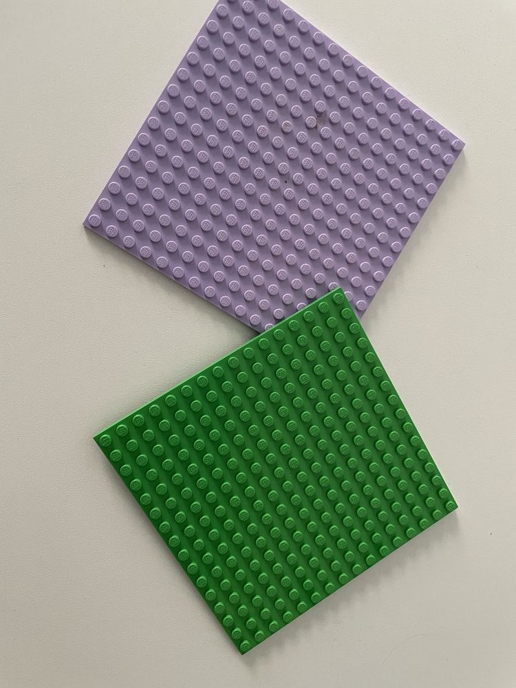 Lego płytka konstrukcyjna 16x16– 91405– 2 szt— lavender+ bright green