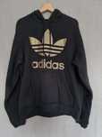 Czarna bluza z kapturem męska Adidas złote logo XL