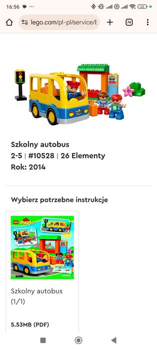 LEGO Duplo 10528 szkolny autobus kompletny zestaw