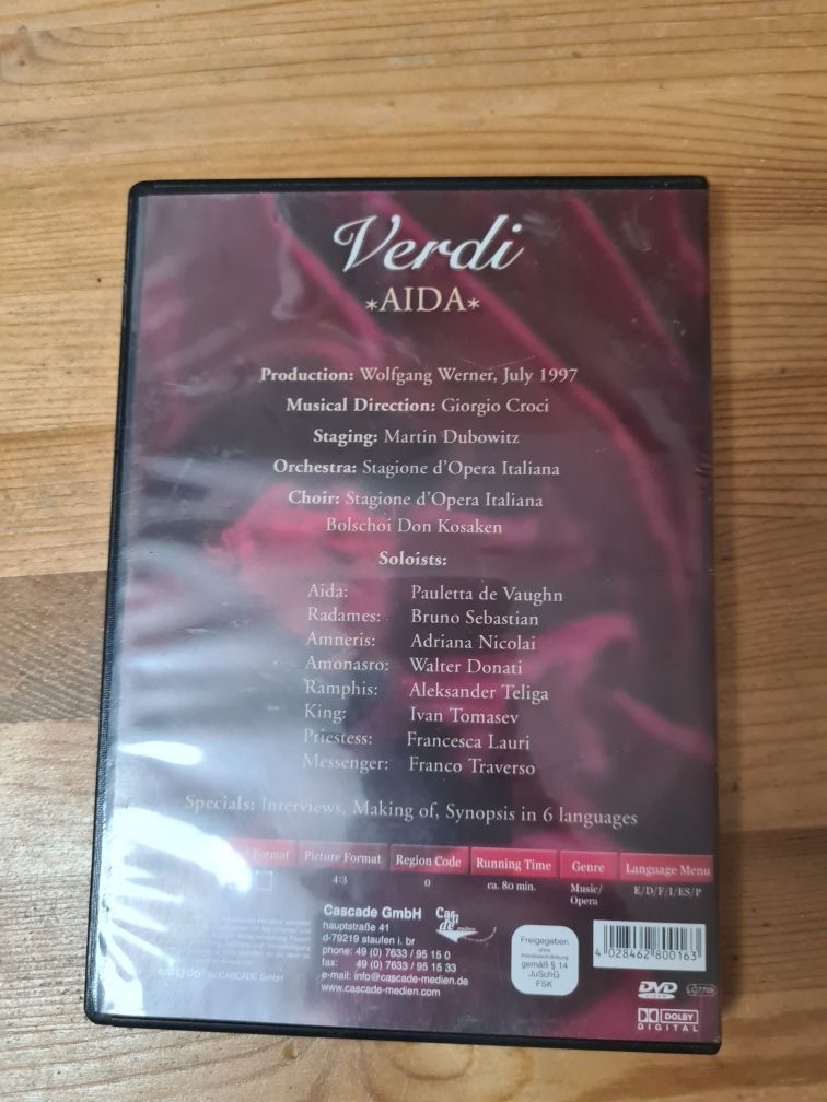 Verdi Aida Oper in 4 Acts płyta DVD ~