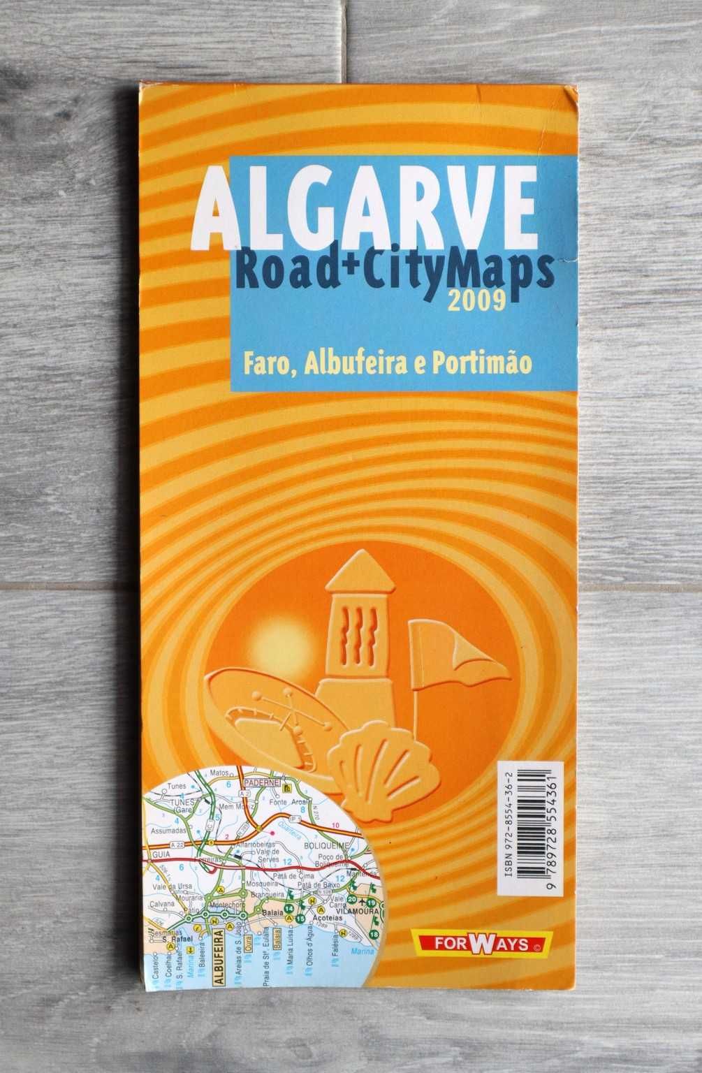 Mapa Algarve estrada + mapas 2009
