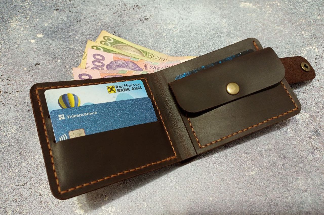 Шкіряний гаманець портмоне ручної роботи кожаный кошелек подарунок