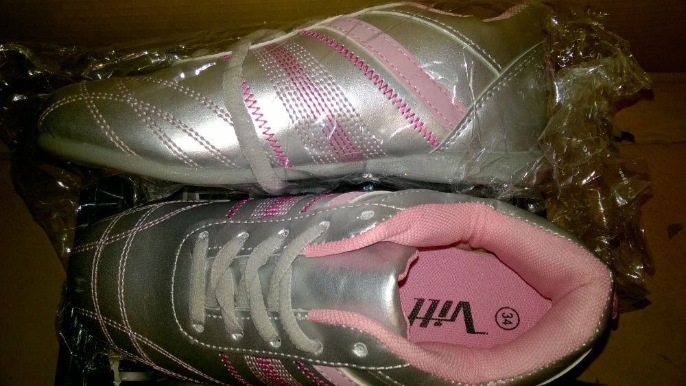 Nowe buty rozm. 34 srebrno różowe stopa 20-21cm