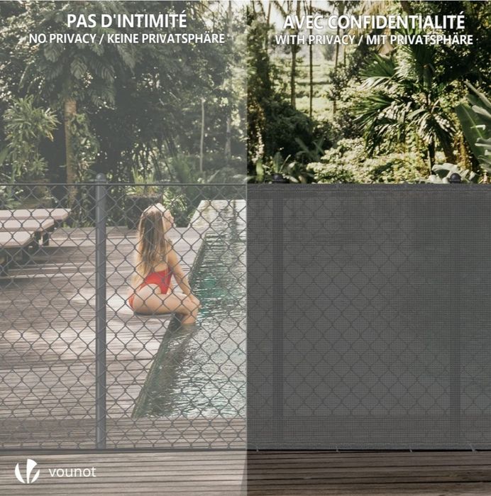 VOUNOT® Siatka maskująca 1 × 20m, siatka zacieniająca HDPE