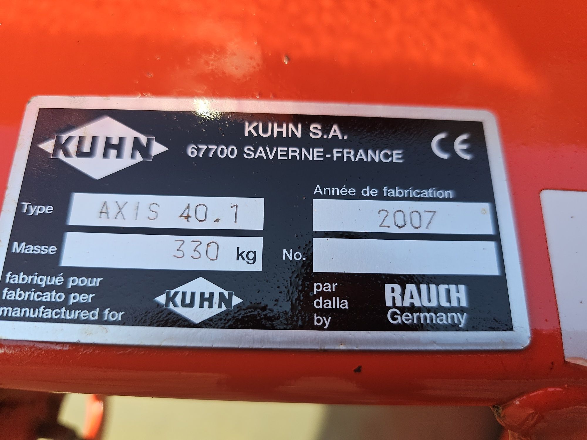Kuhn AXIS 40.1 Limiter 07r 3t 21m/36m (amazone zam sulky x36 x40 dpx )