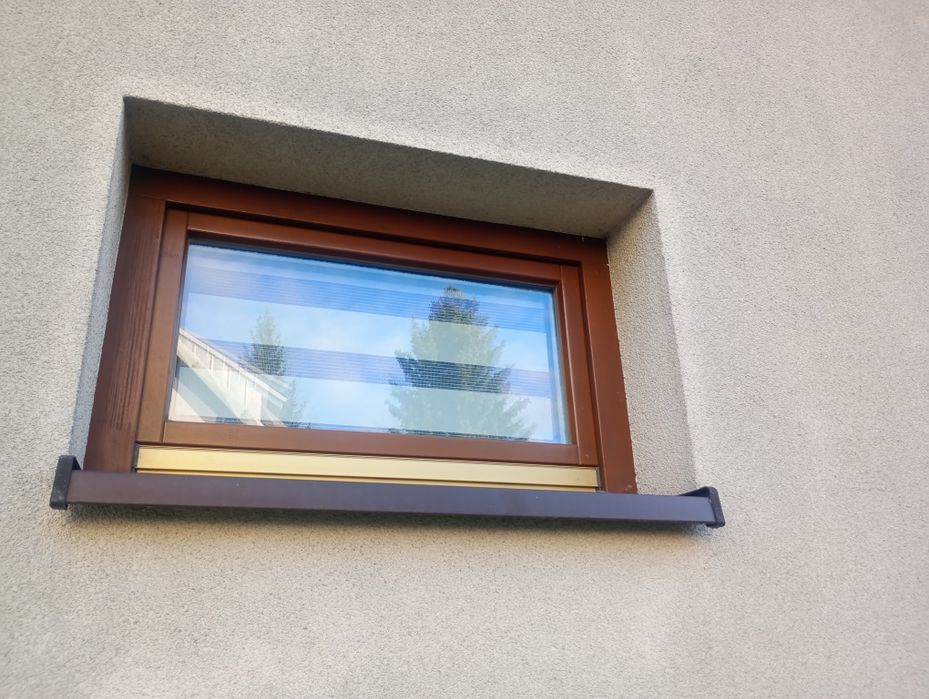 Okno 200cm x 145cm drzwi 200cm x 200cm drewniane dąb jasny białe