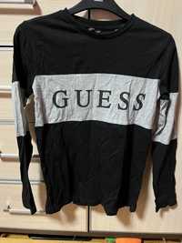 Guess bluzka z długim rękawem bluza czarna z napisem r XS