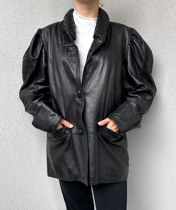 łaszcz skórzany OPIUM ALTERNATIVE GOTH damski krótki kurtka r. L