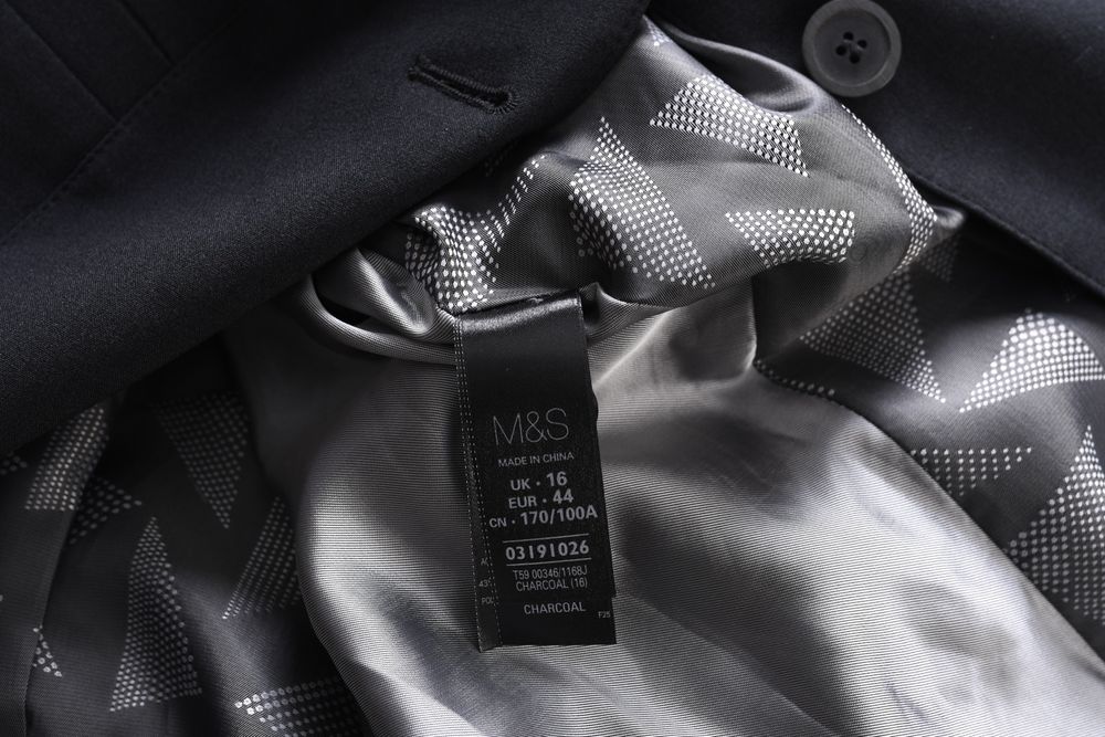 M&S elegancka grafitowa garsonka żakiet ze spódnicą kostium r. 44