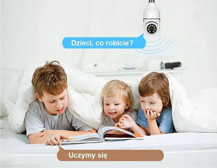 Kamera Szpiegowska Obrotowa Żarówka E27 Wifi IP