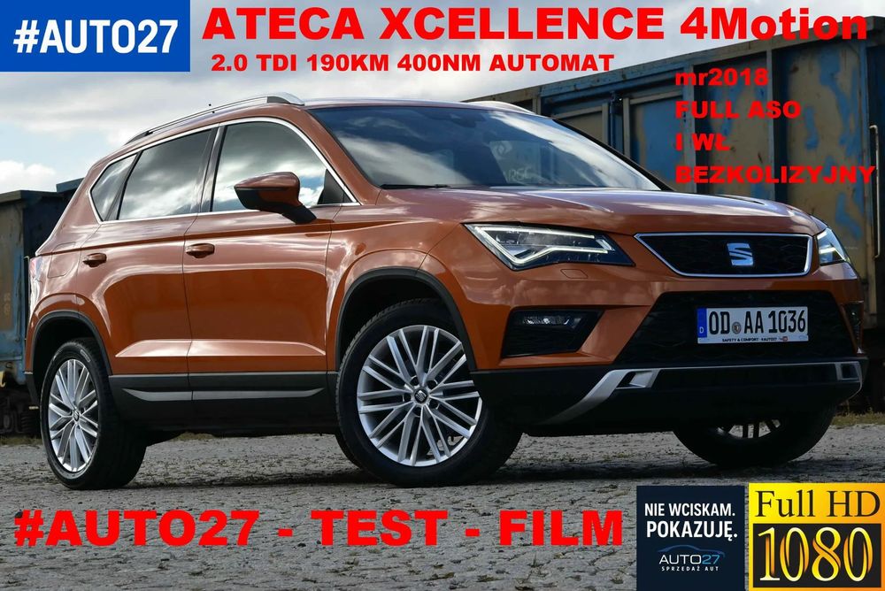 Seat Ateca #AUTO27*Film*4Motion*190KM*Xcellence*Automat*FullASO*Bezkolizyjny*TOP