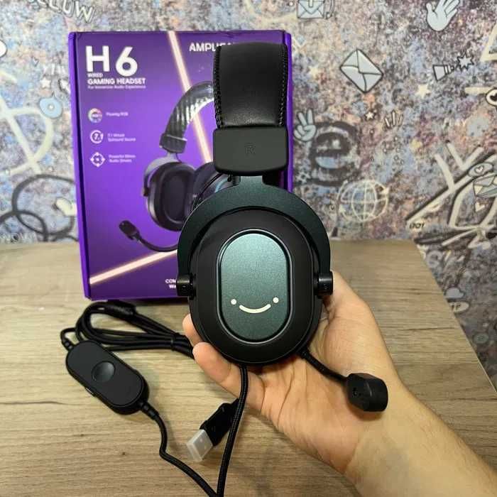 (НОВІ) FiFine H6 RGB | Геймерські навушники 7.1, USB