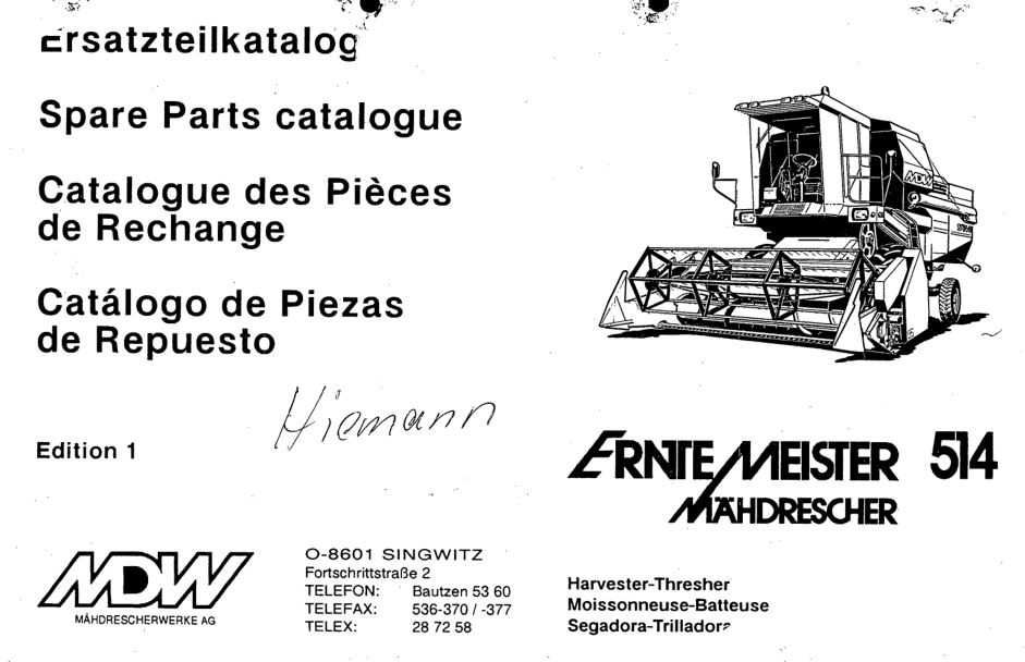 Fortschritt E512, E514, E517, katalog części