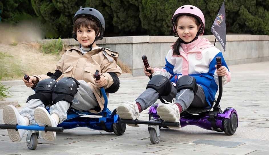 DESKOROLKA ELEKTRYCZNA hoverboard, Gokart + Nakładka, CZARNY, Prezent