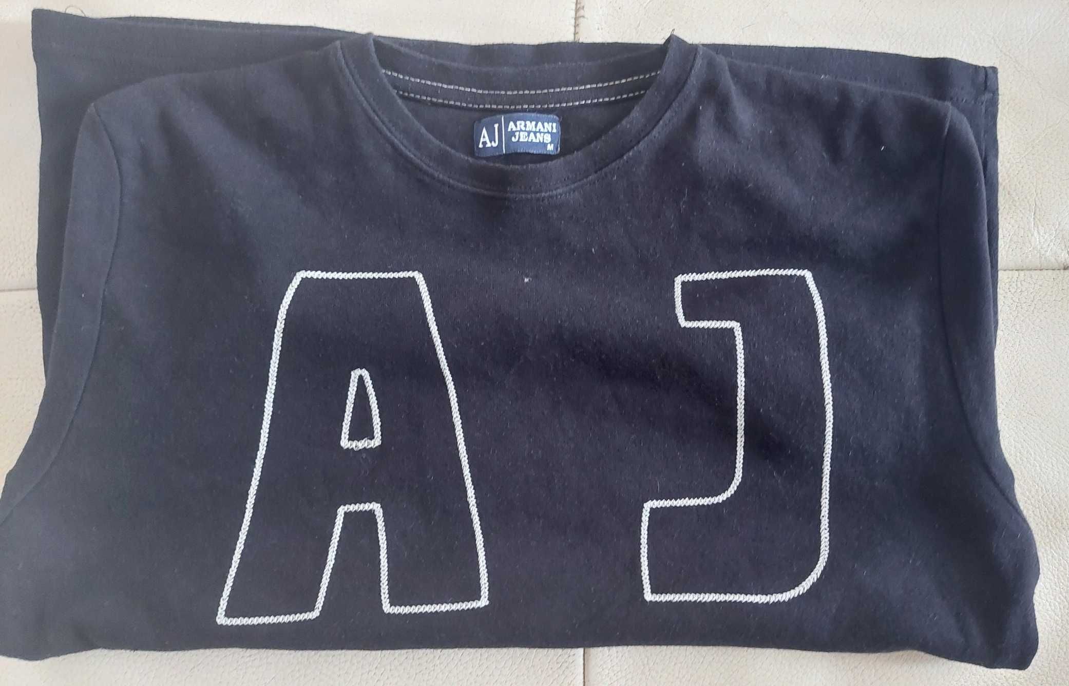 Armani Jeans; męska/ uniseks koszulka/ t-shirt, czarna; roz. M