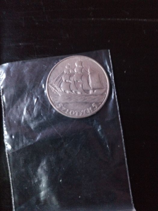 Srebrne 2 i 5zł 1936r żaglowiec