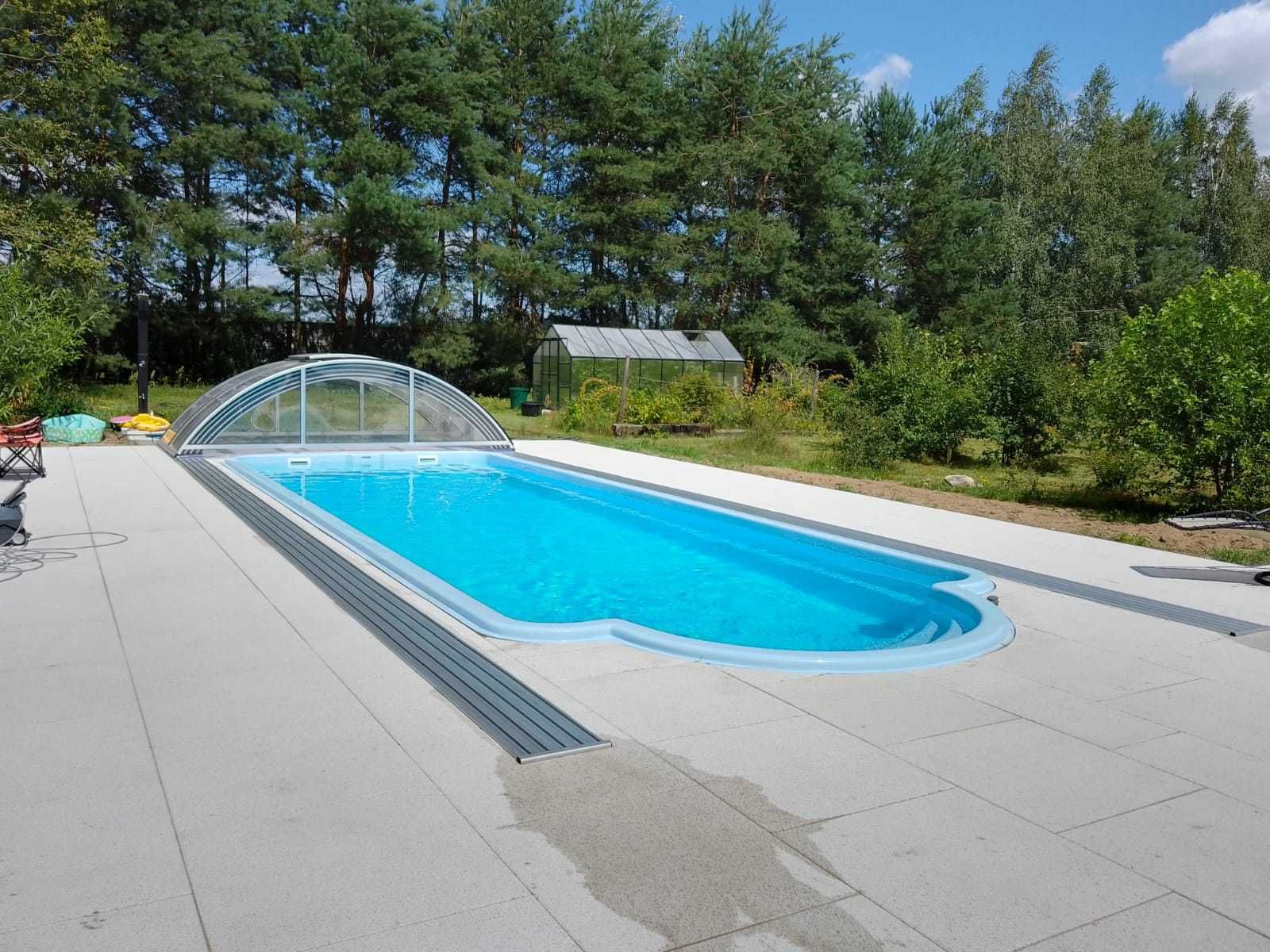 Zadaszenie basenowe 10,90 x 3,90 x 1,32m lite złożone od producenta !