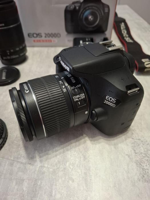 Canon eos 2000d +Canon ef s 18-55 f3.5-5.6 IS II+Canon ef s 55-250